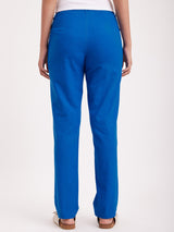 Linen Straight Fit Trousers - Royal Blue