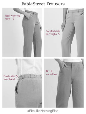 Check Wide Legged Trousers - Beige