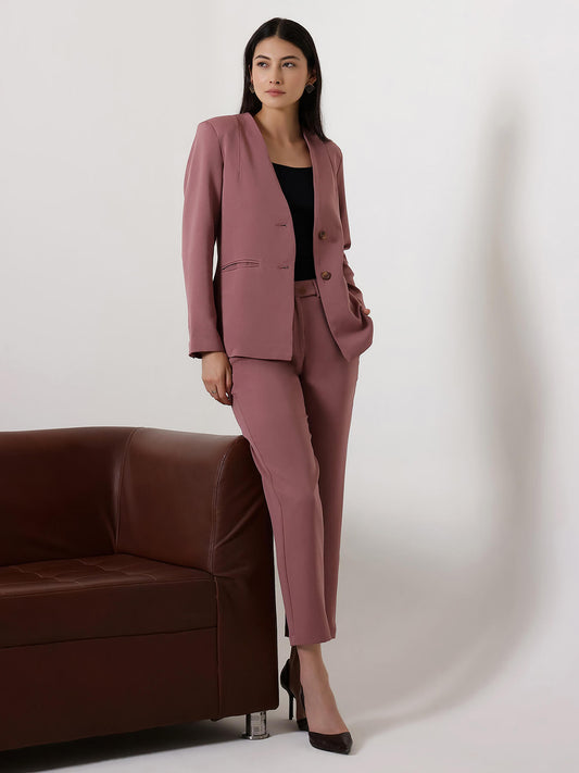 Blazer and Trousers Co-ord - Dusty Pink