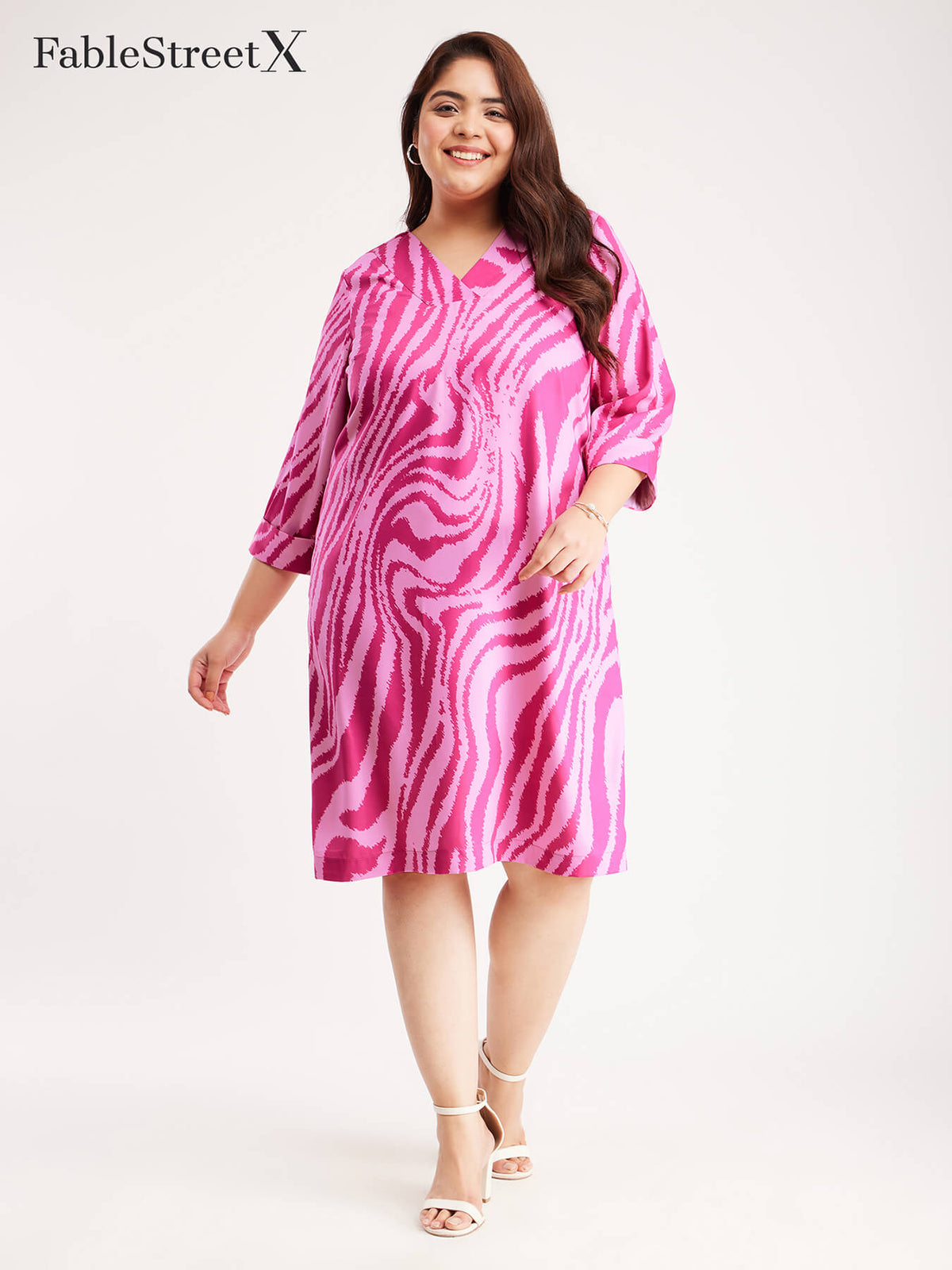 Animal Print Shift Dress - Pink