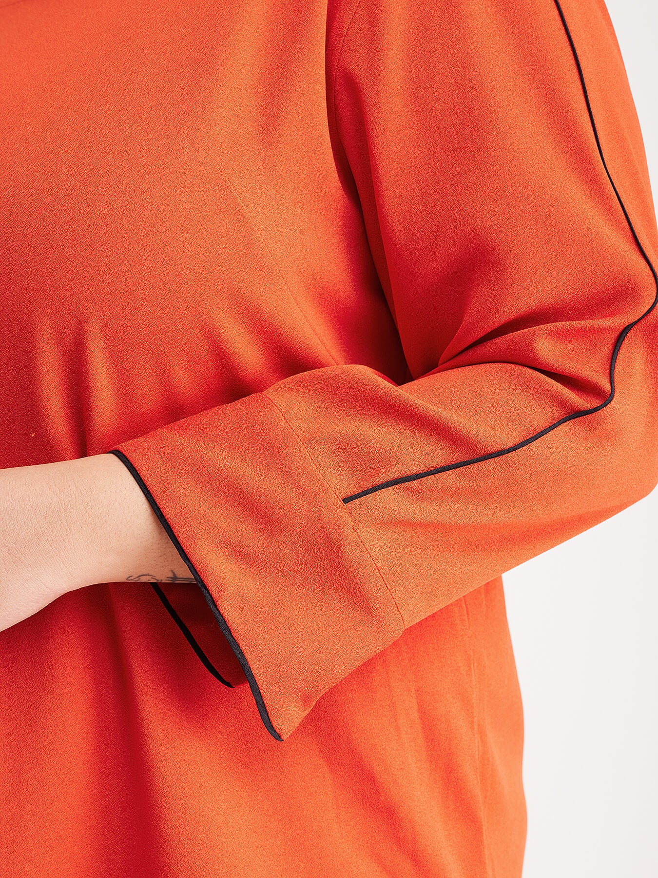 Drop Shoulder Shift Dress - Rust