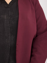 Open Front Blazer - Maroon