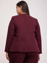 Open Front Blazer - Maroon