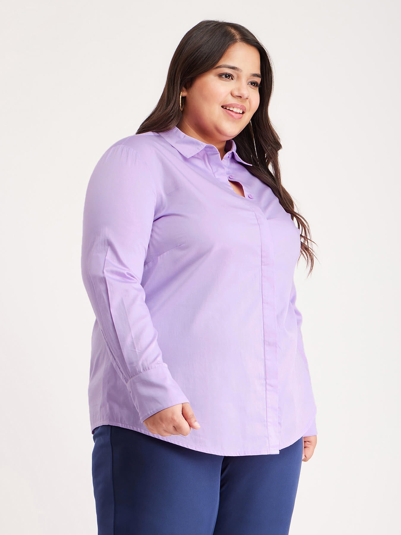 Cotton Placket Shirt - Lilac