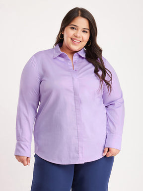 Cotton Placket Shirt - Lilac