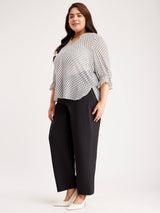 Geometric Print Top - White And Black