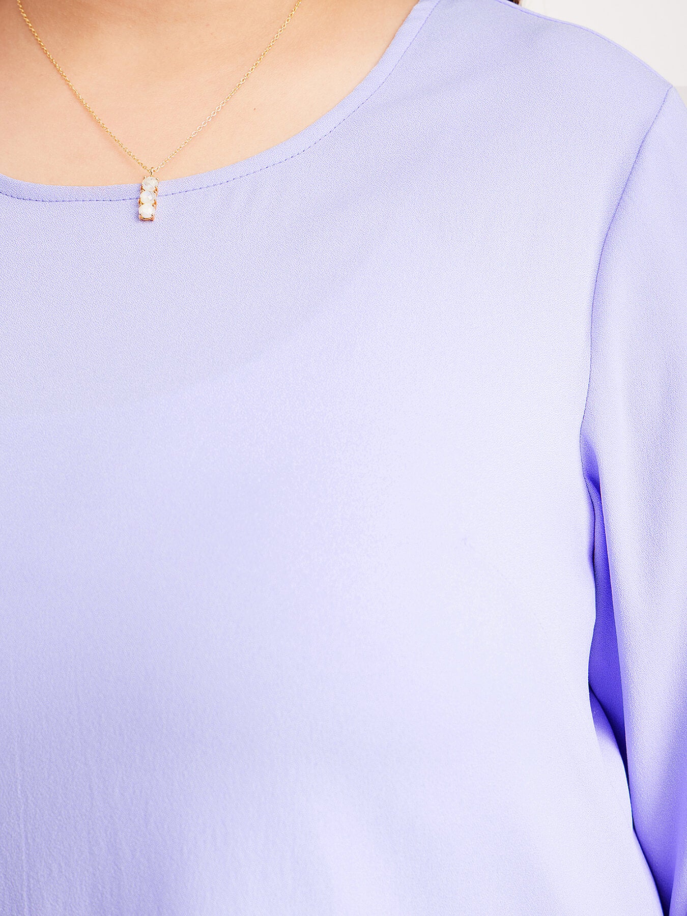 Round Neck Solid Top - Purple