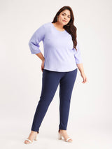 Round Neck Solid Top - Purple