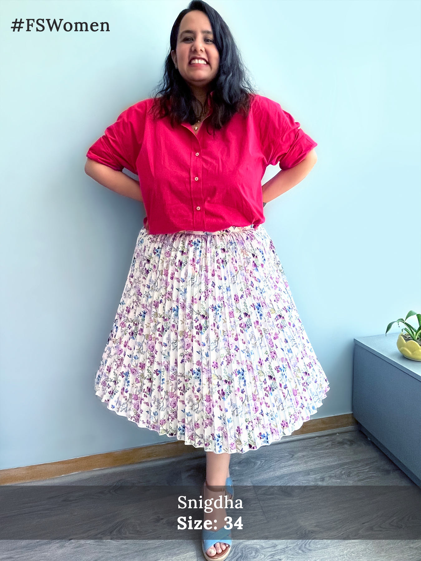 Pleated Flared Floral Midi Skirt - Lilac| Formal Skirts