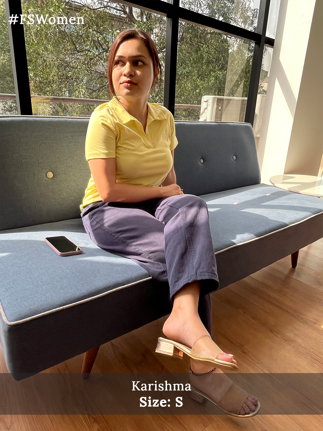 4 Way Stretch Collared LivIn Tee - Yellow