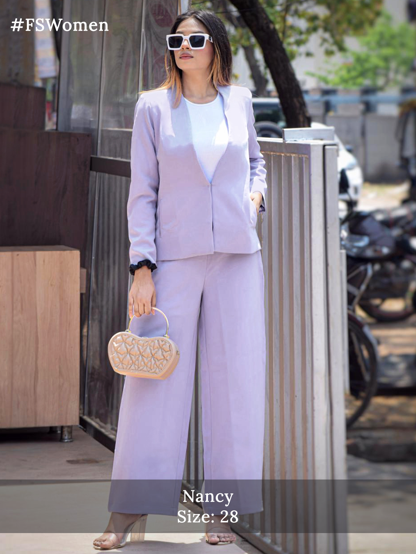 Wide Leg Pants - Lilac| Formal Trousers