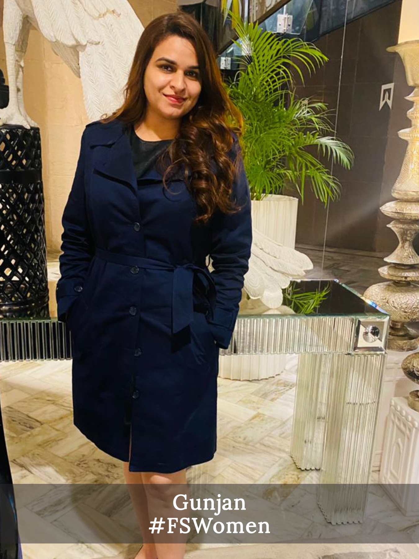 Double-Breasted Wool Blend Overcoat - Navy