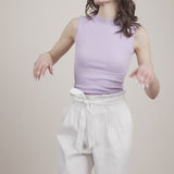 Linen Paper Bag Shorts - White