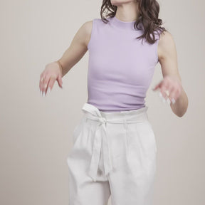 Linen Paper Bag Shorts - White