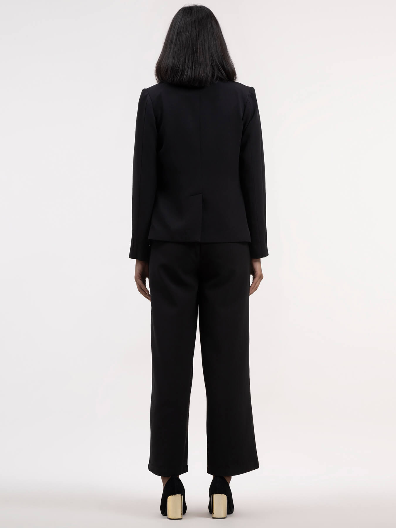 Blazer And Wide Legged Trousers Co-ord - Black