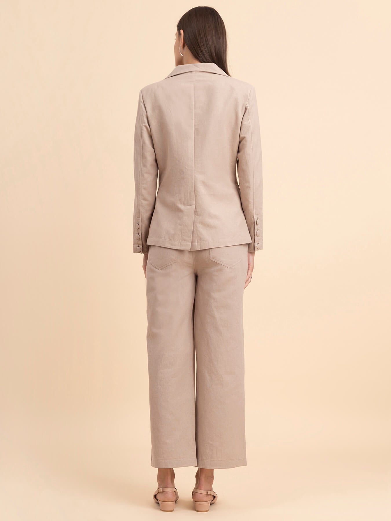 Linen Blazer and Trousers Co-ord - Beige