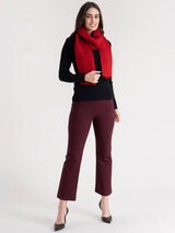 Textured Wool Muffler - Red