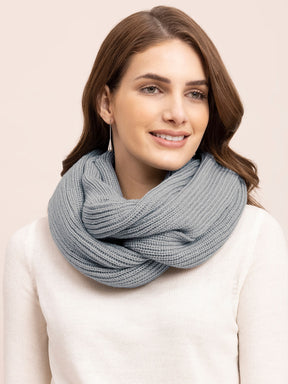 LivSoft Knitted Infinity Muffler - Grey