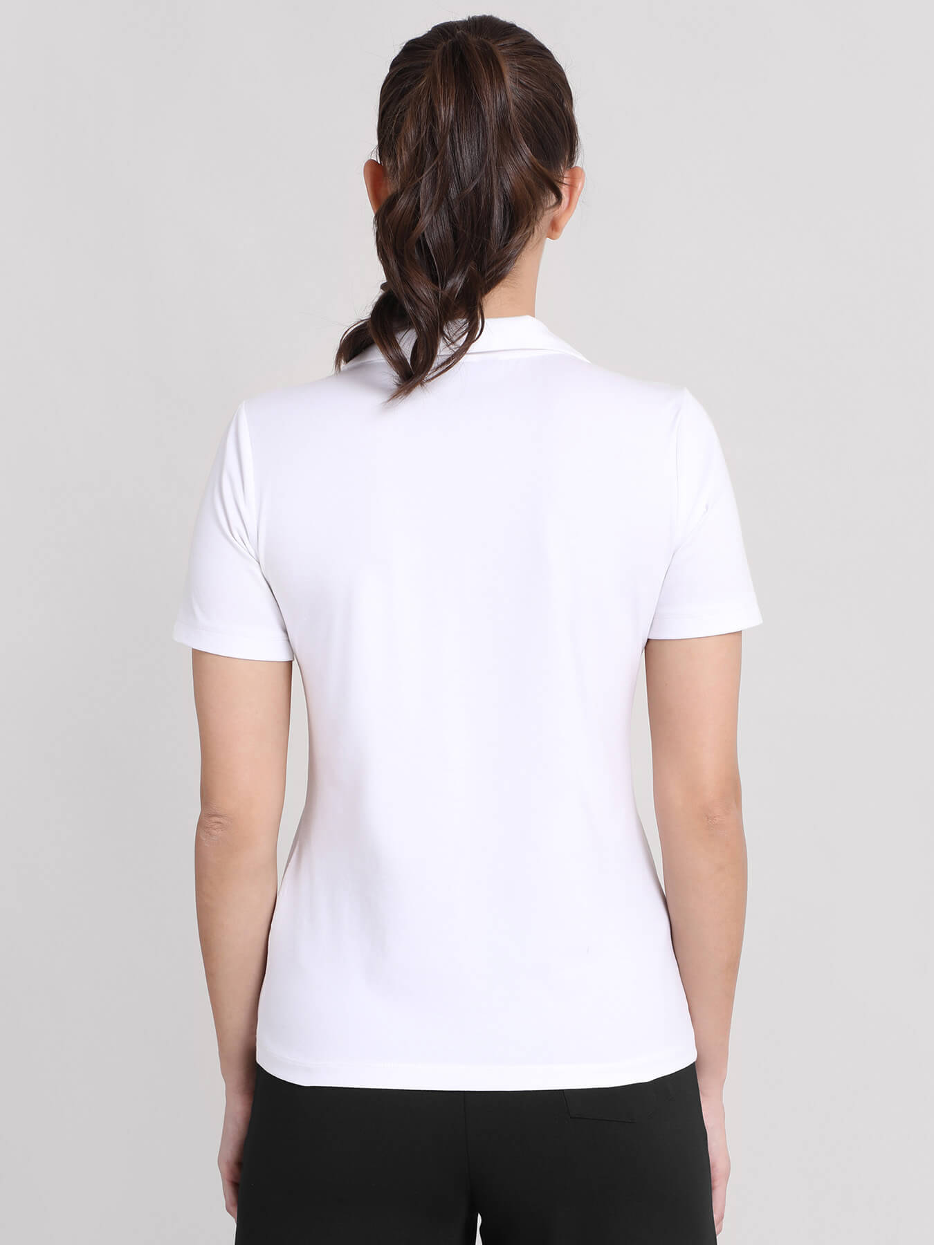 4 Way Stretch Collared LivIn T-shirt - White