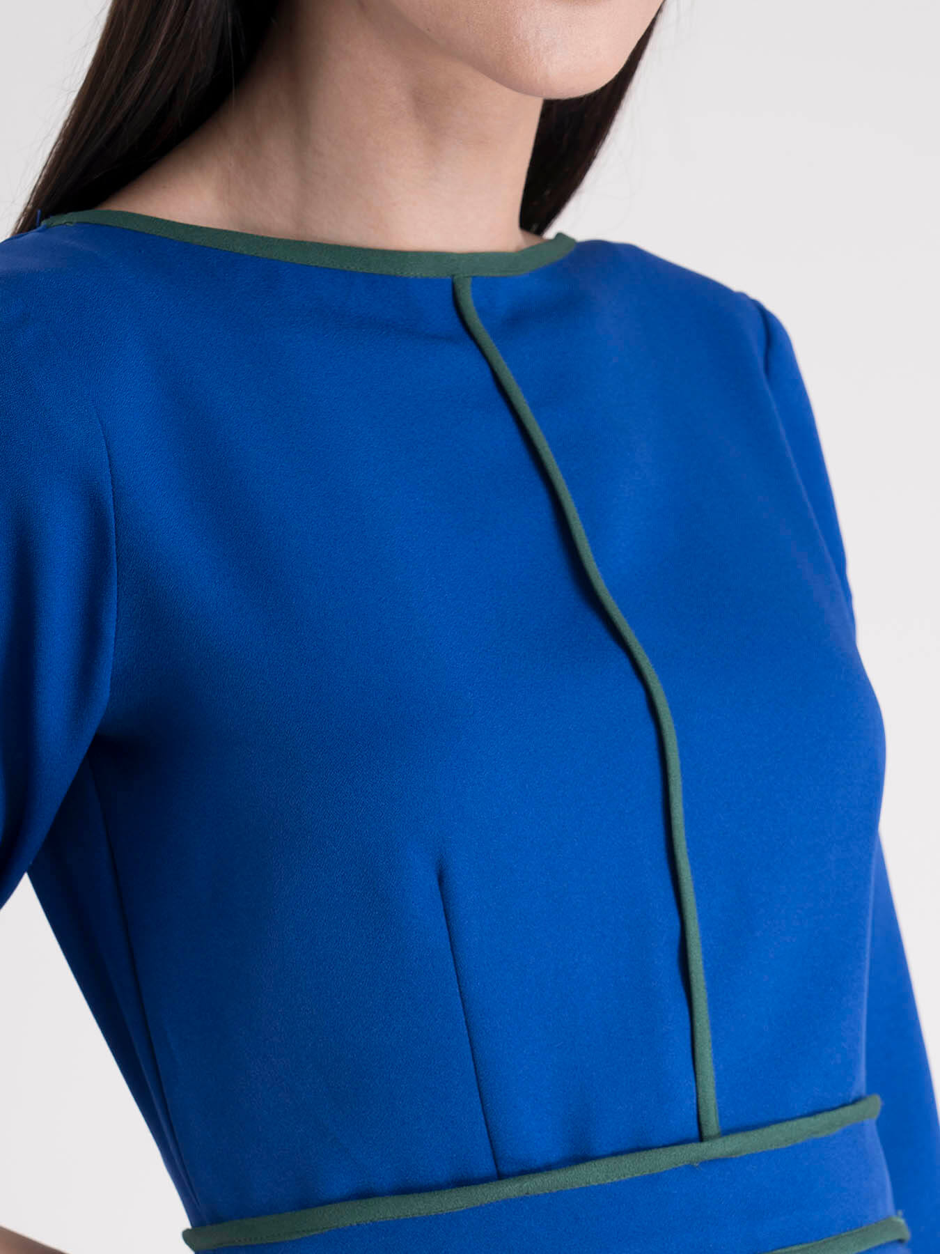 Color Block A- Line Dress - Royal Blue