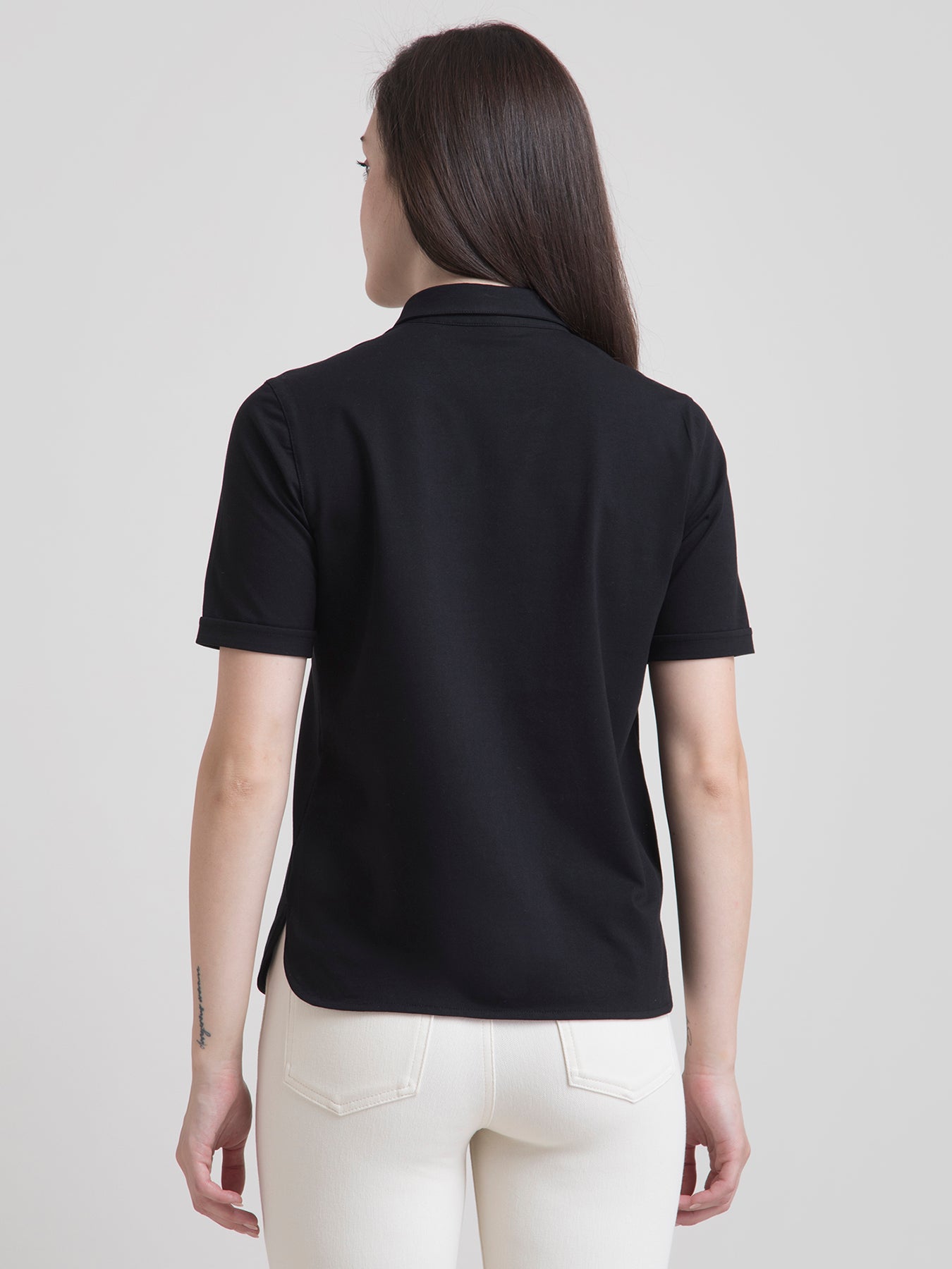 Cotton Knitted Shirt -Black