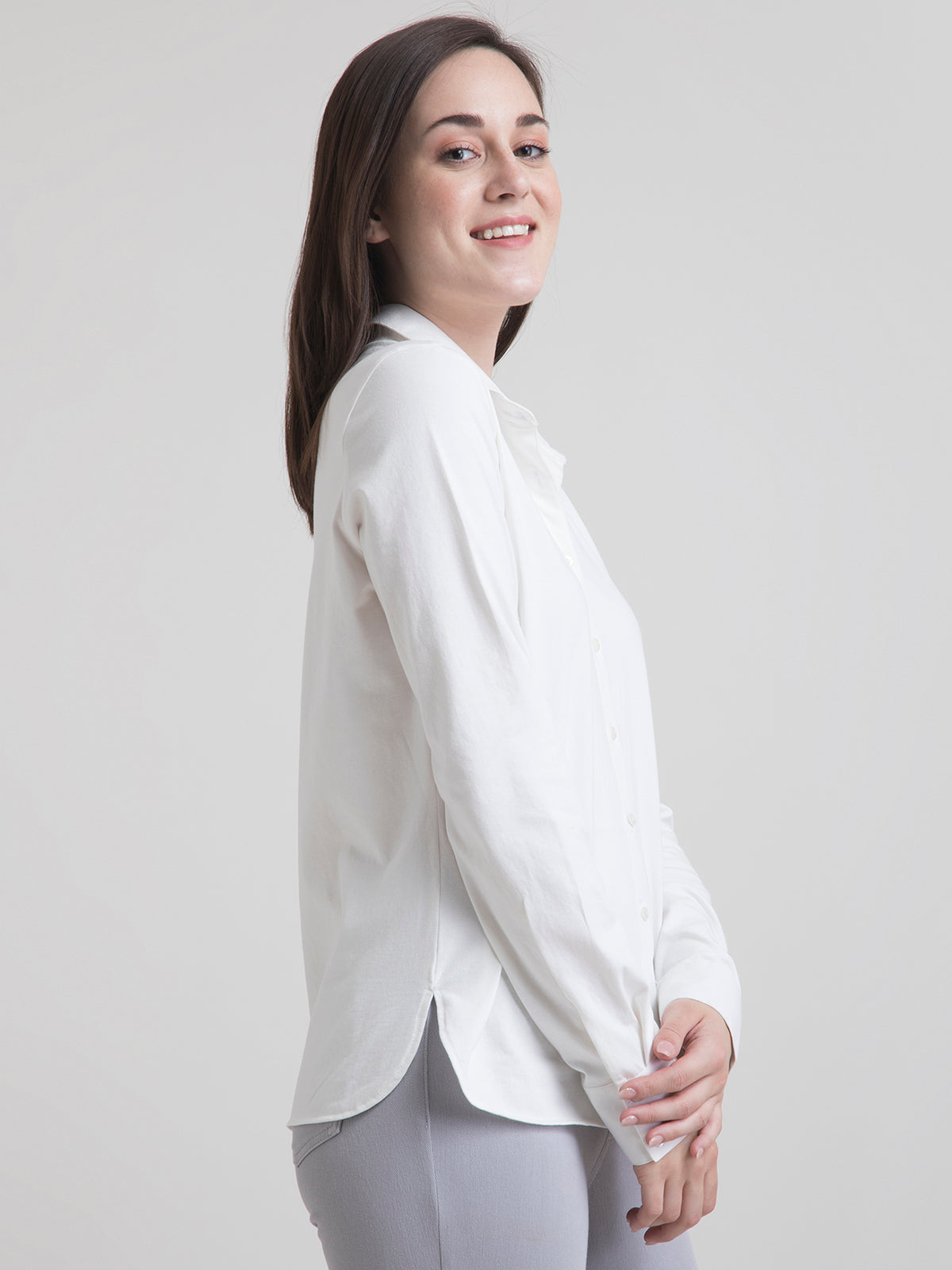 Cotton Knitted Shirt -White