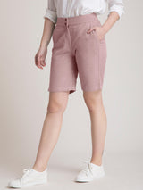 Cotton Slim Fit Shorts - Pink