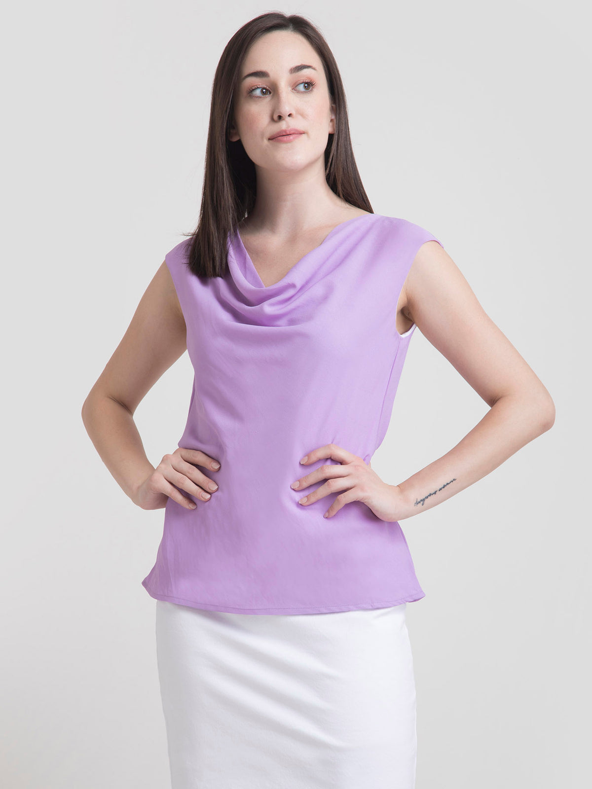 Cowl Neck Top - Lilac