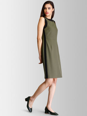 Colour Block Sheath Dress - Olive| Formal Dresses