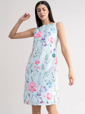 Chanderi Floral Dress - Sap Green| Formal Dresses