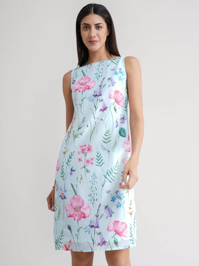 Chanderi Floral Dress - Sap Green| Formal Dresses