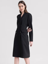 Blazer Button Down Dress - Black| Formal Dresses