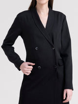 Blazer Button Down Dress - Black| Formal Dresses