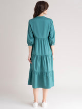 Cotton Tiered dress- Teal