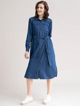 Denim Dress - Navy Blue