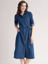 Denim Dress - Navy Blue