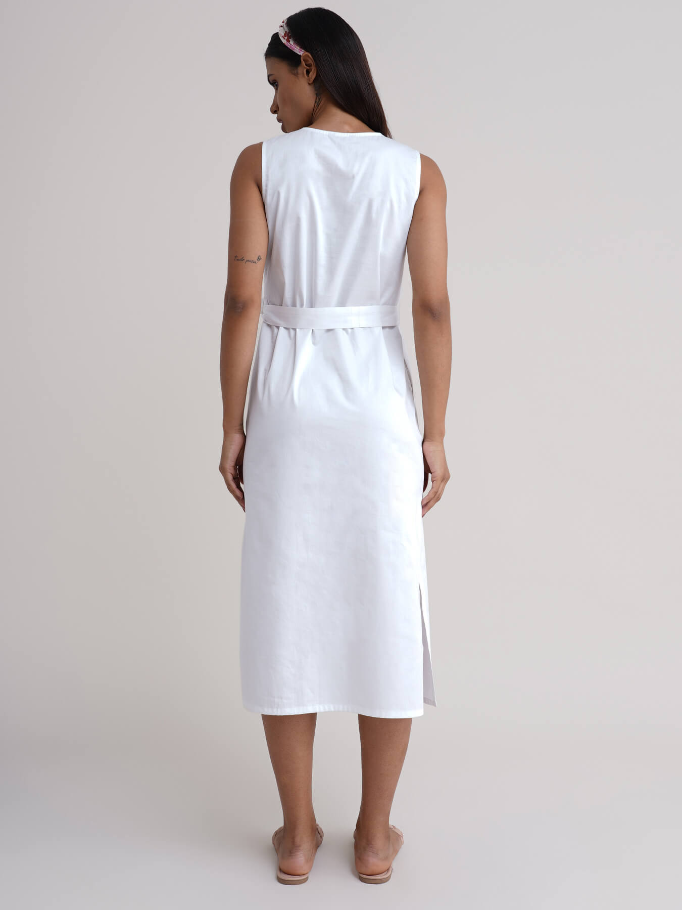 Cotton Shirt Dress - White