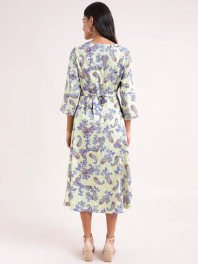 Paisley A-Line Dress - Off White