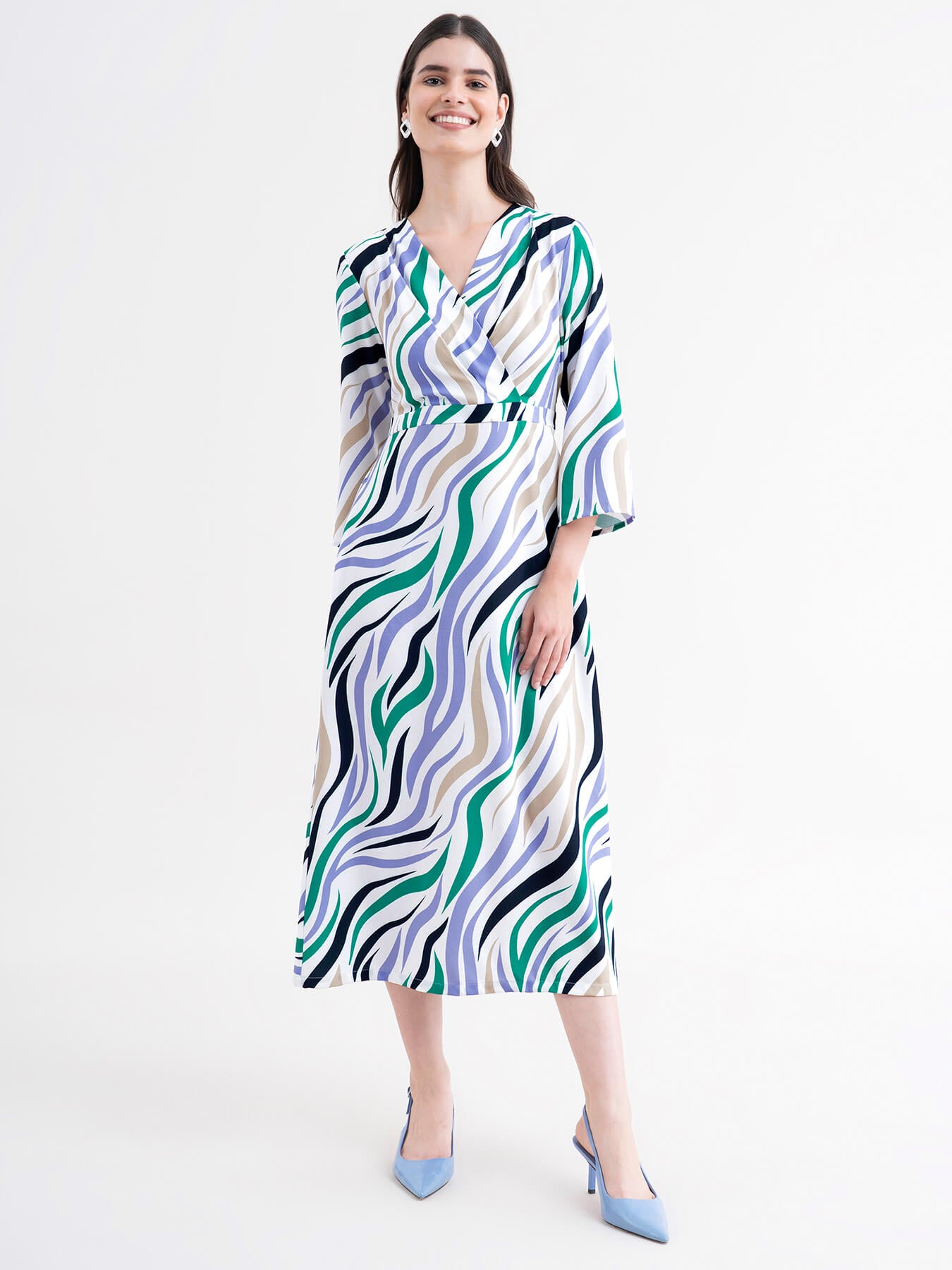 Animal Print A-Line Dress - Multicolour