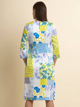 Abstract Print Shift Dress - Multicolour