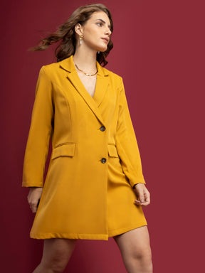 A Line Blazer Dress - Mustard| Formal Dresses