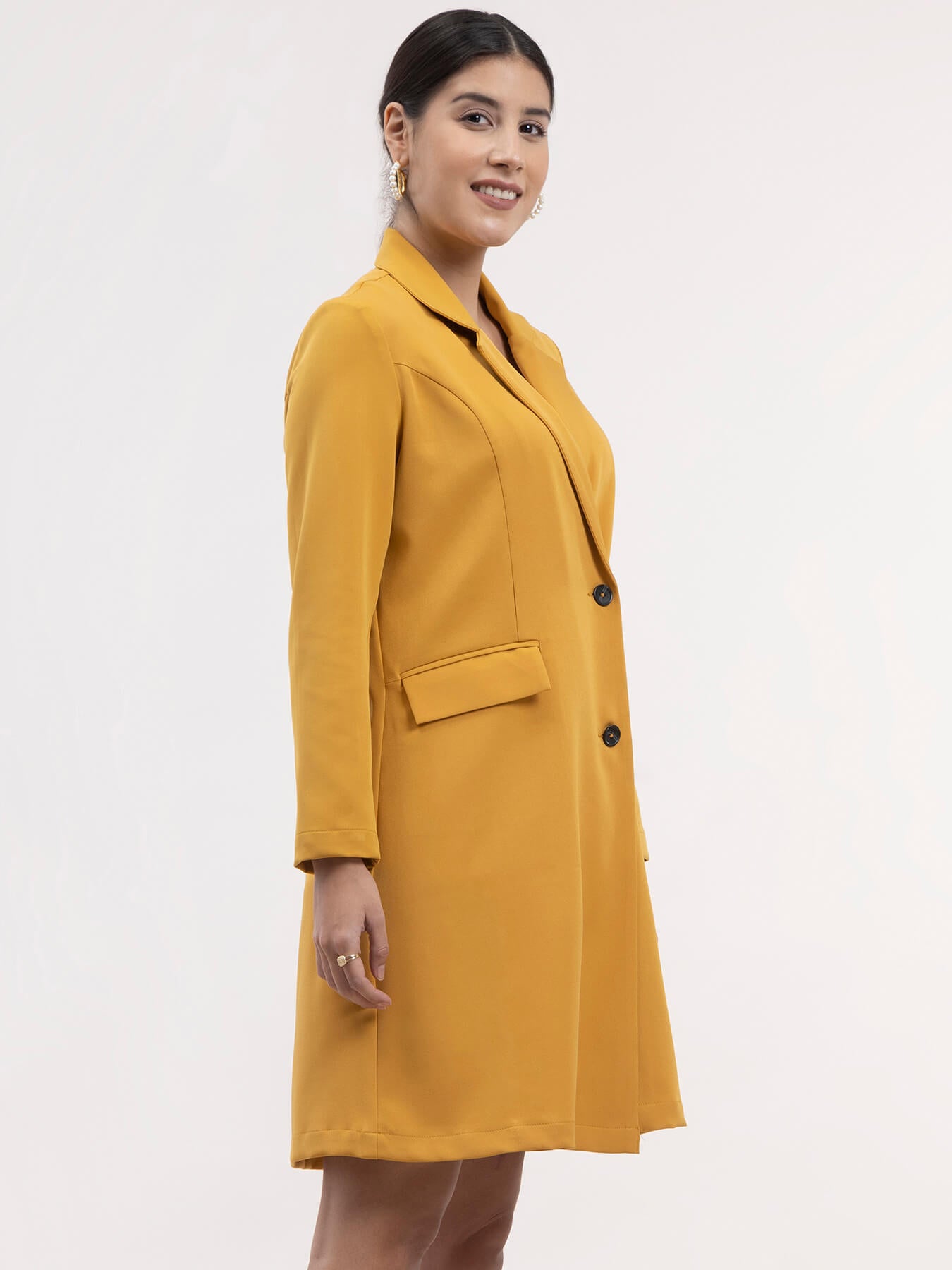 A Line Blazer Dress - Mustard| Formal Dresses