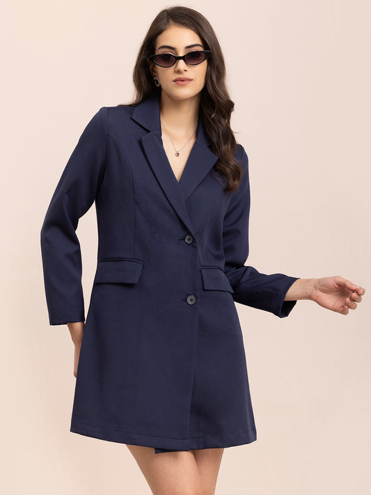 A Line Blazer Dress - Navy Blue| Formal Dresses