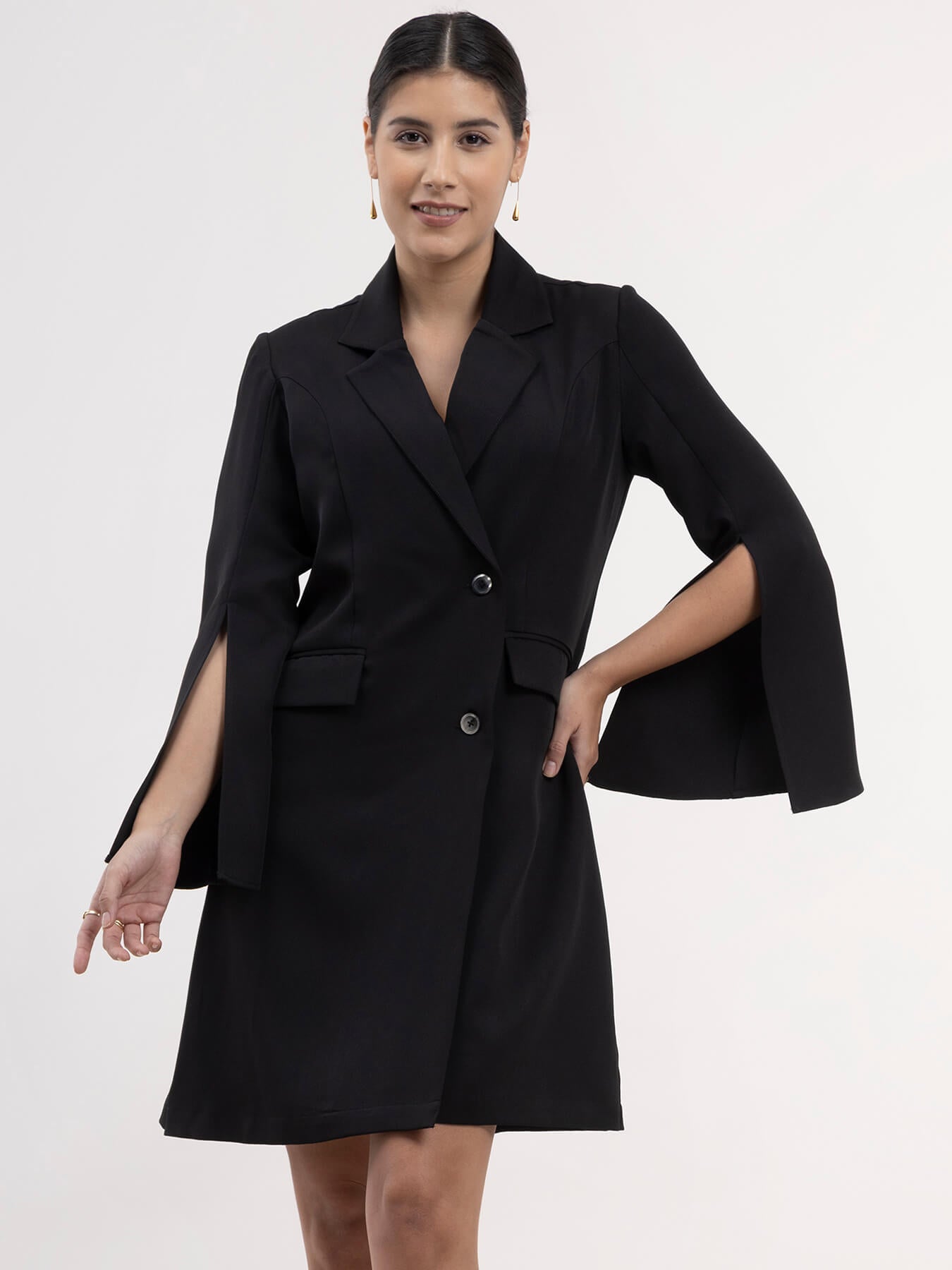 A Line Blazer Dress - Black| Formal Dresses