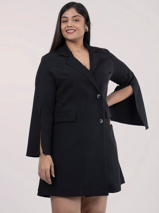 A Line Blazer Dress - Black| Formal Dresses