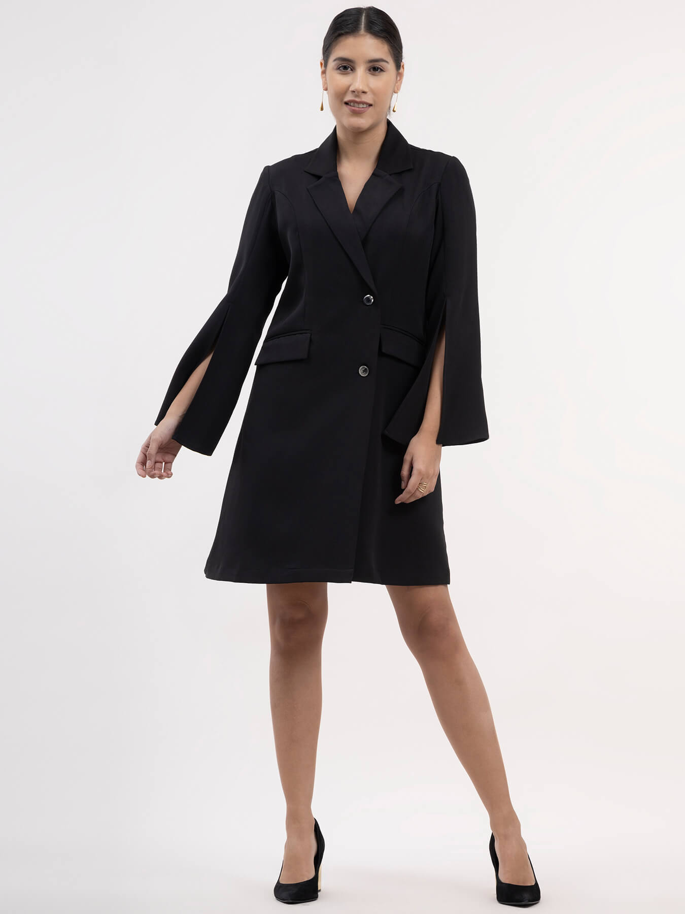 A Line Blazer Dress - Black| Formal Dresses