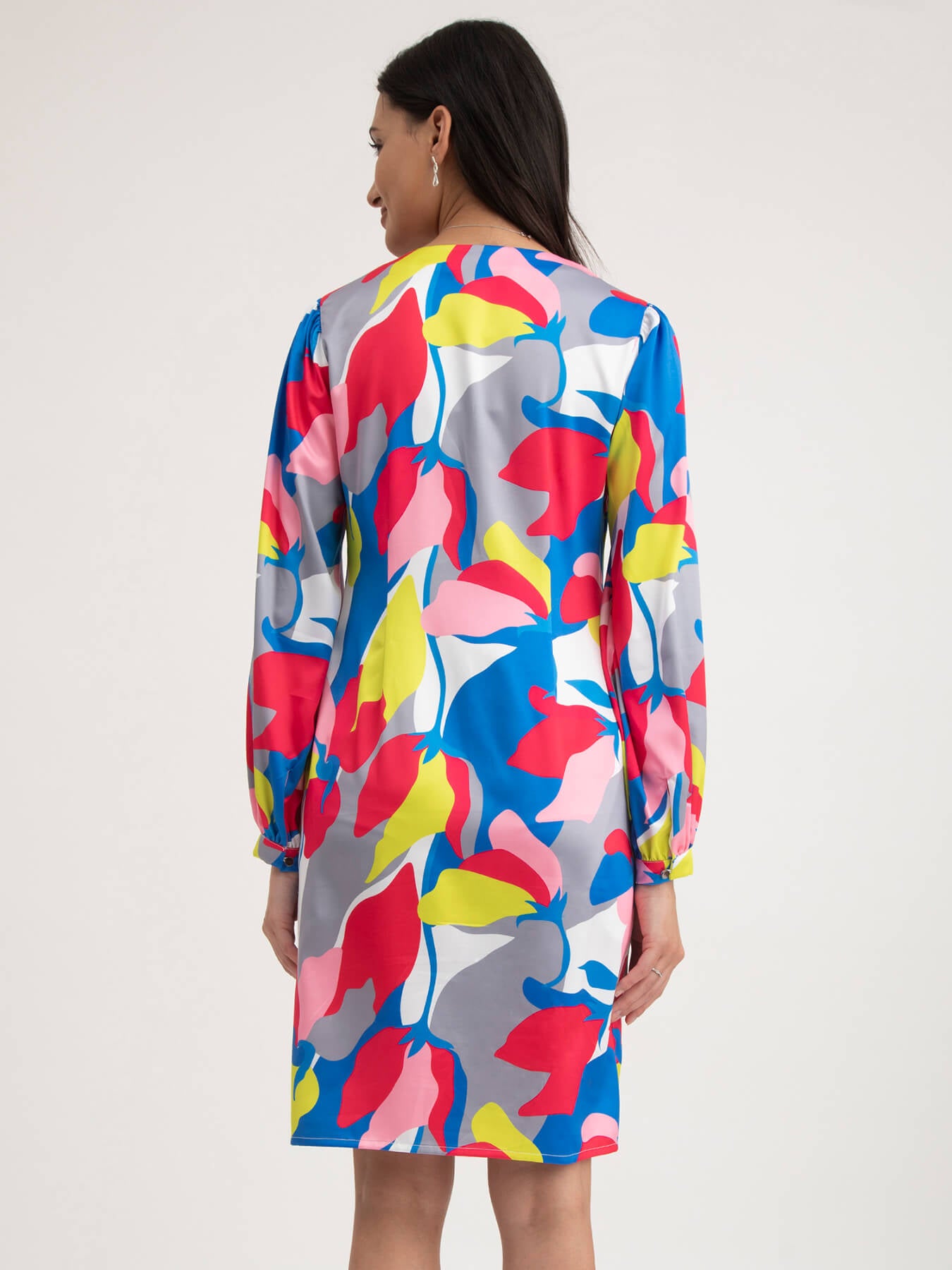 Abstract Floral Print Dress - Multicolour