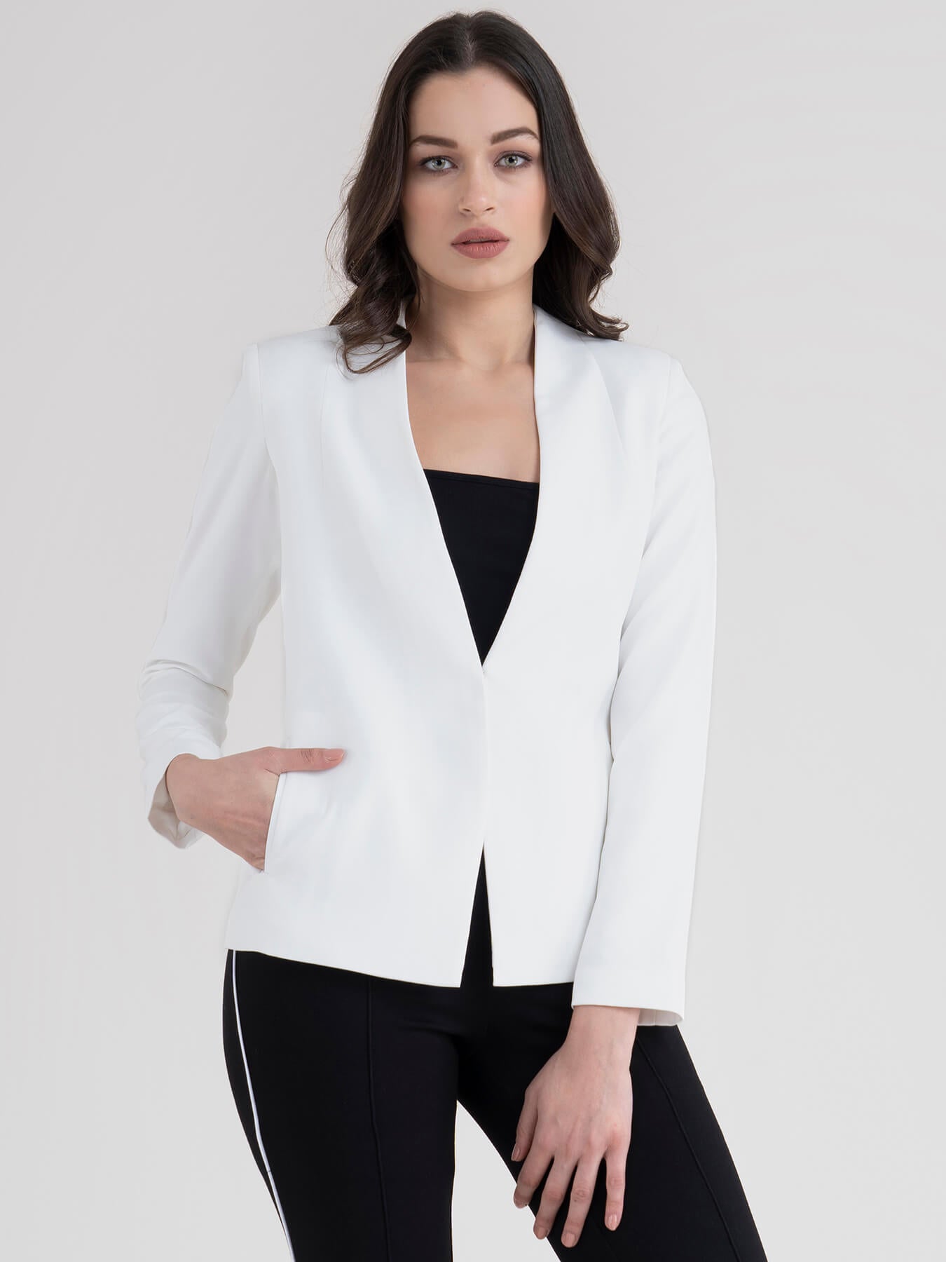 Open Front Blazer - White| Formal Jackets