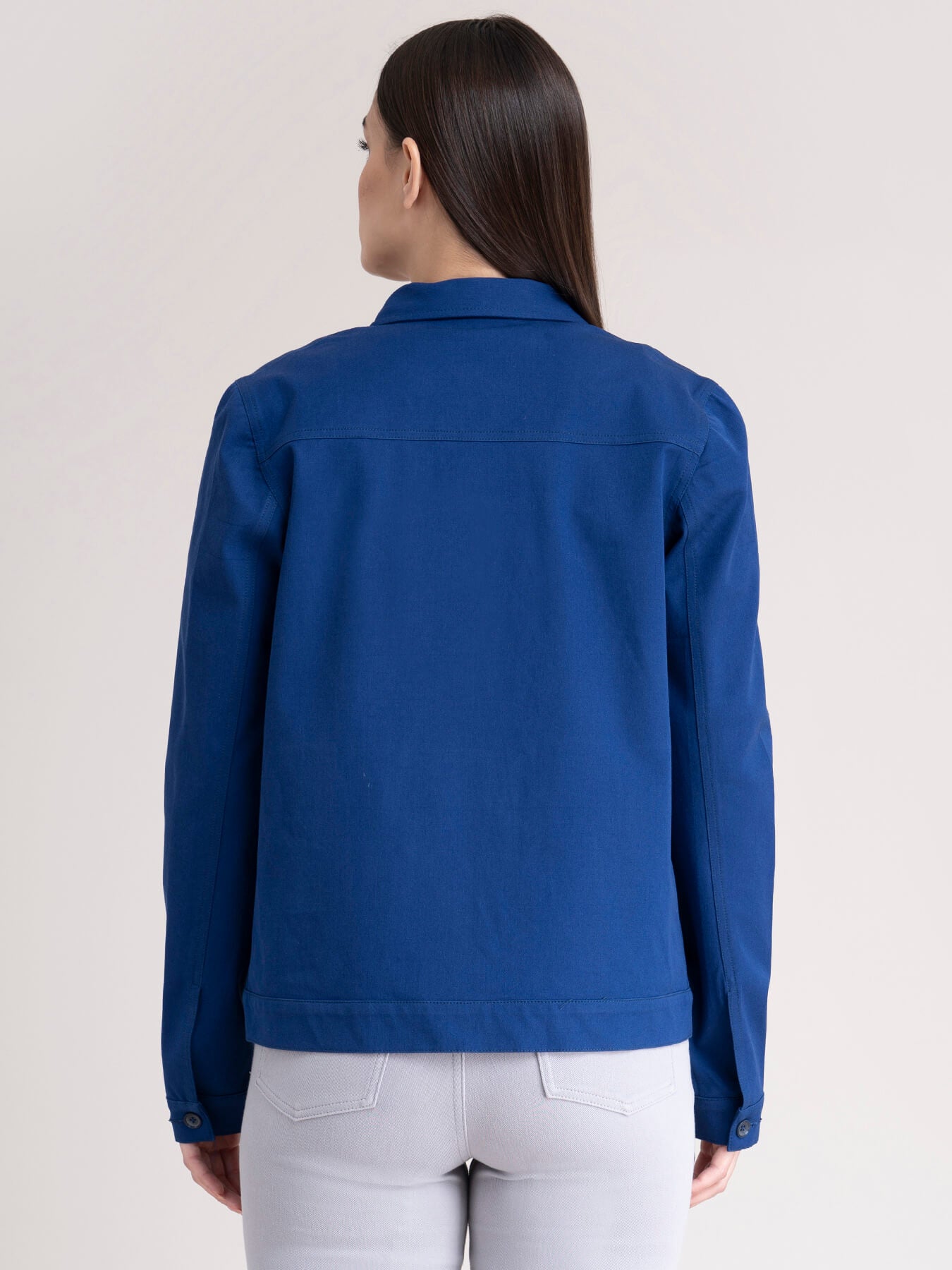 Button Down Shacket - Royal Blue