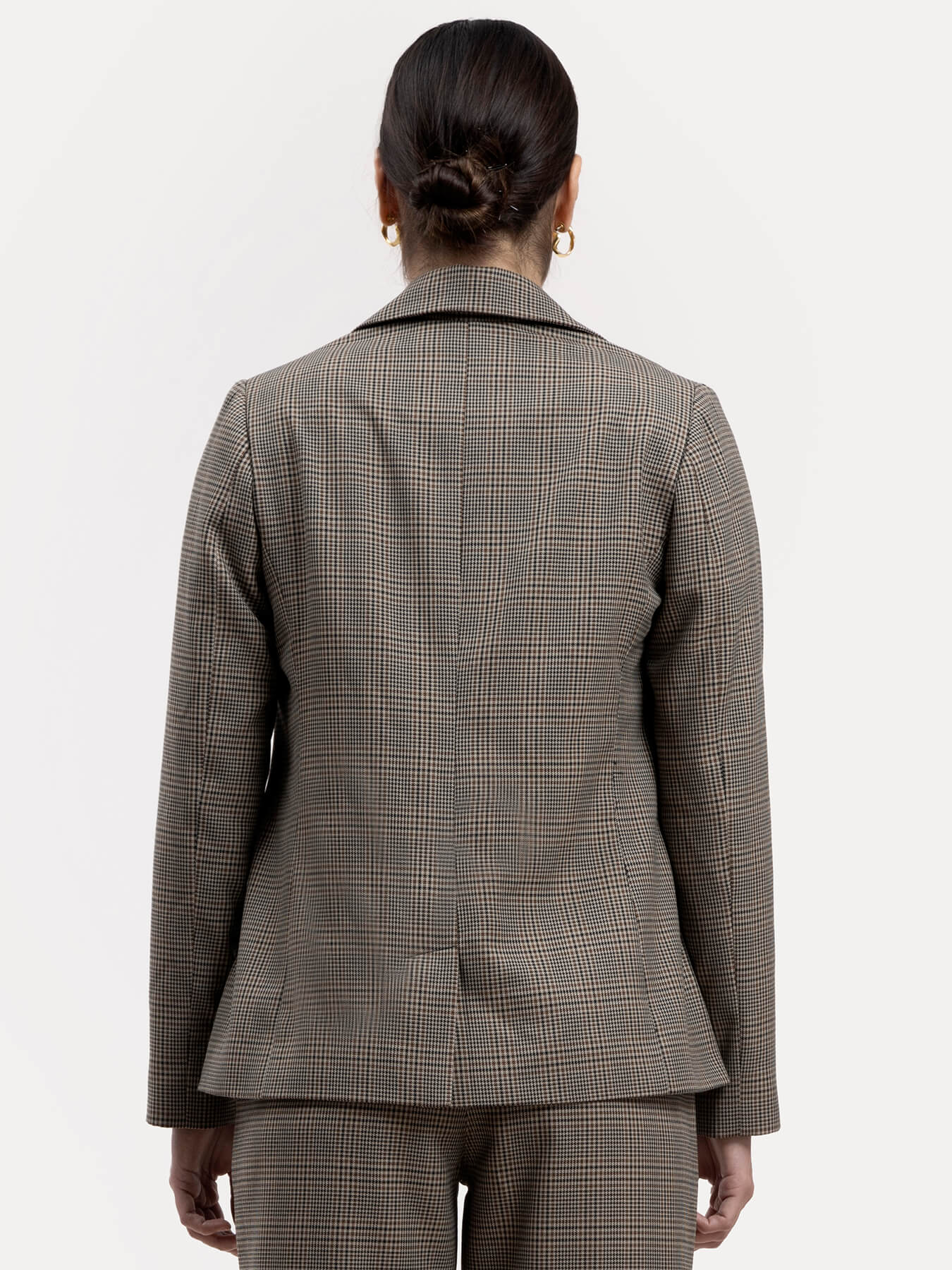 Checkered Single Brested Blazer - Brown and Black| Formal Jackets